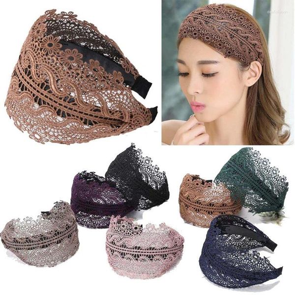 Haarband für Damen, Kopfbedeckung, Spitze, breitkrempiges Haarband, modisches Stretch-Stirnband, Turban mit Zähnen, rutschfeste Haarnadel für Erwachsene