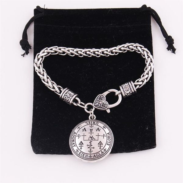 Dinler Stil Viking Solomon Buğday Zinciri Bileklik Rune Sigils Başmelek Uriel Charm Penending Muska Talisman Drop270b