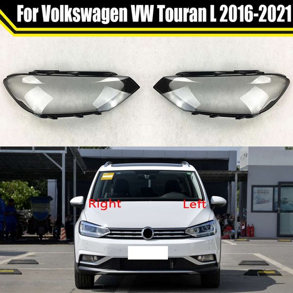 Capa protetora para lente de vidro de farol de carro, proteção transparente, lâmpada para vw touran l 2016 ~ 2021