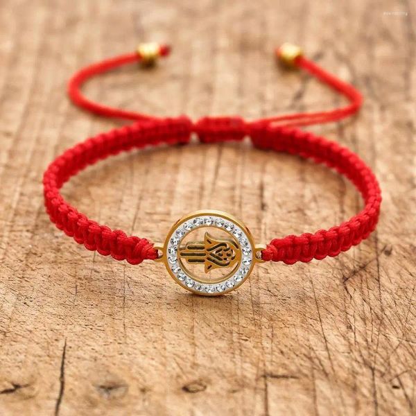 Charm Armbanden Paar Sieraden Geluk Rood Touw Gevlochten Armband Rvs Tibetaans Boeddhistische OM Voor Vrouwen Mannen Gift