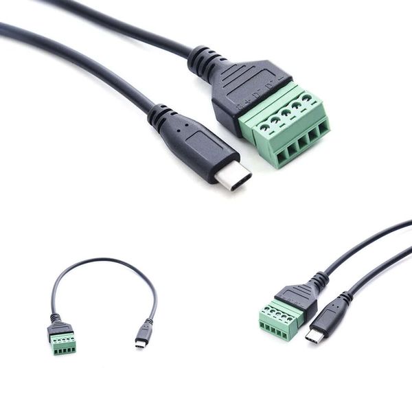 Nuovi adattatori per laptop Caricabatterie Tipo C USB maschio a connettore a vite a 5 pin con cavo adattatore per spina terminale schermato