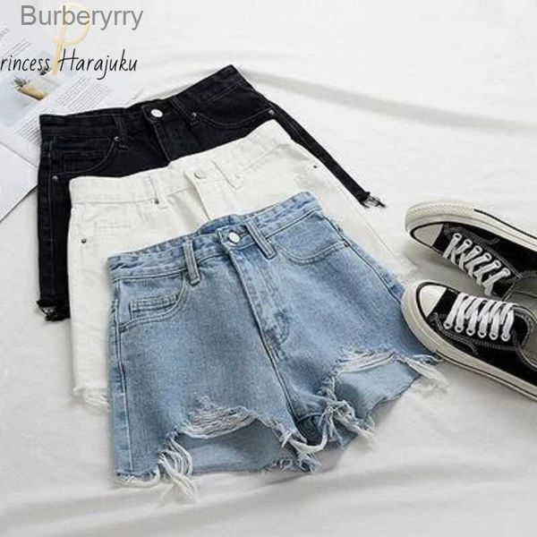 Frauen Shorts Jeans Shorts Frauen Sommer 2021 Loch Hohe Taille Jeans Grate Fe Sommer Bauen EIN Wort Zerrissen Breitbeinig kurze Hosen DropshippingL231215