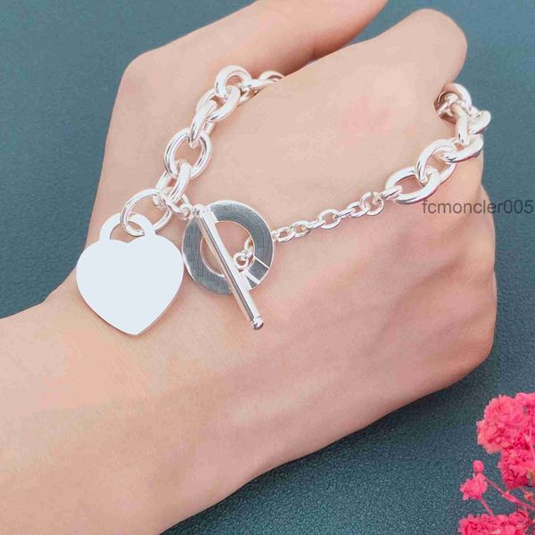 Bracciale classico 925 inciso a cuore grossolano Designer classico per uomini e donne Gioielli in oro 18 carati di alta qualità Ot regalo di festa YSAQ