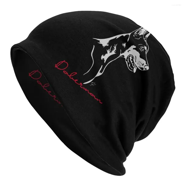 Berretti Doberman Cane Canino Ritratto Cappello cofano Hip Hop Autunno Inverno Sci Skullies Berretti Cappelli per uomo Donna Berretto caldo lavorato a maglia