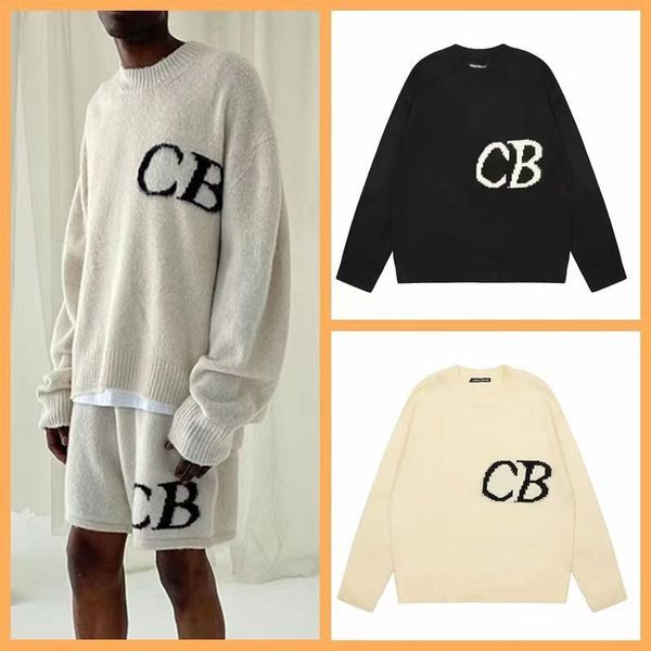 Camisolas masculinas CB Knit Jacquard Cole Buxton Sweater Homens Mulheres Qualidade Solta Moletons Roupas Buxton Camisetas Streetwear Carta Impressa Moda Casual