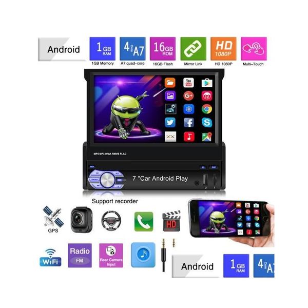 Araba GPS Aksesuarları 7 inç 1 Din Teleskopik SN Navigator Android 91 Radyo Allinon Büyük Navigasyon Palm FL Touch1024887 Bırak Delive DHVMW