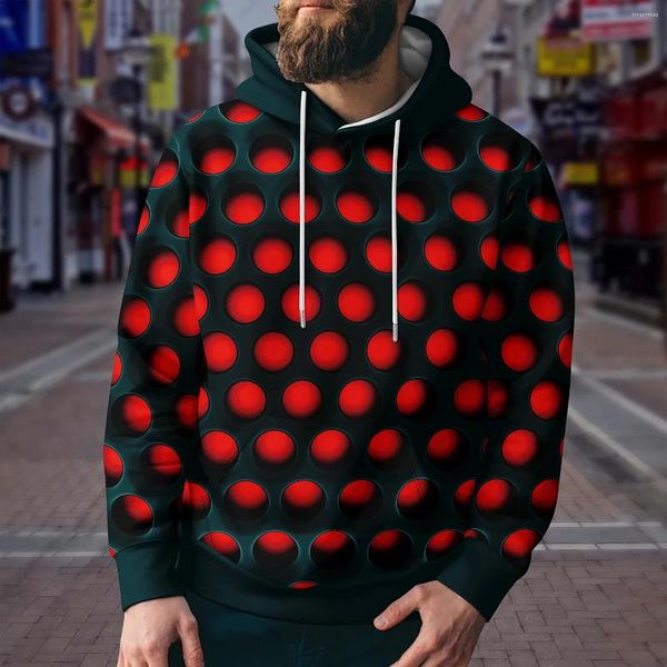 Herren Hoodies Für Männer Mode Gradienten Harajuku 3D Polka Dot Print Street Hip Hop Trend Stil Übergroßen Pullover Herbst Sweatshirt
