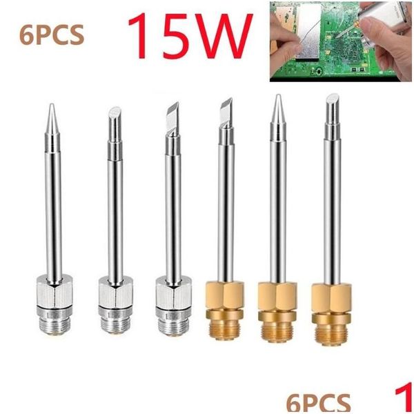 Другие электротехнические принадлежности оптом Hining 6 шт. 15 Вт 2 в 510 интерфейс портативный мини-медный паяльник Us Dhnot