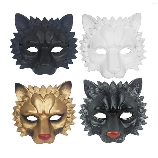Forniture per feste Maschera da leone Mezza faccia Fornitura decorativa Durevole 3D per costume adulto in schiuma PU in maschera di Halloween