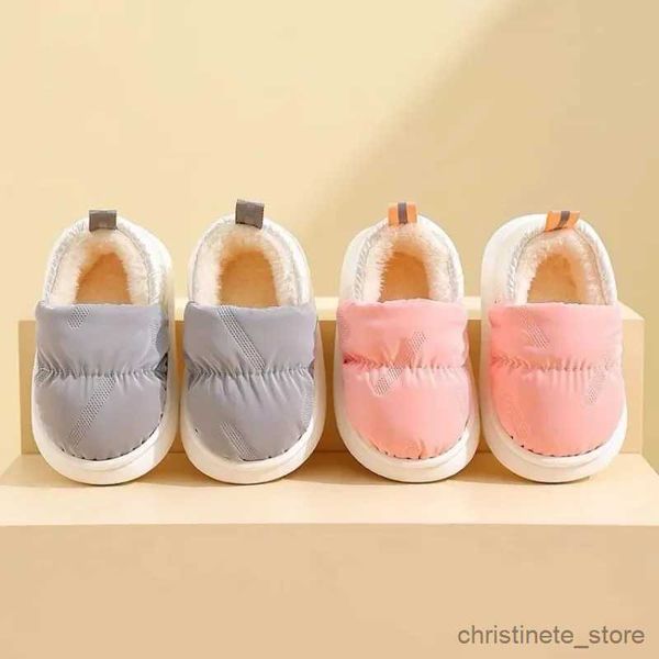 Slipper Kinder Hausschuhe für Jungen Indoor Baumwolle Schuhe Winter Warme rutschfeste Mädchen Schuhe Einfarbig Niedliche Kleinkind Baby Home Slipper Flip Flops R231216