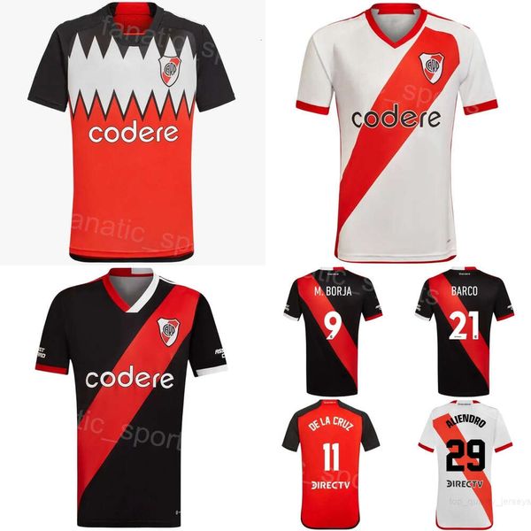 River Plate 23 24 Futebol 36 Pablo Solari Jersey 9 Borja Hernandez 21 Esequiel Barco 26 Ignacio Fernandez RONDON DIAZ ALIENDRO Camisa de Futebol Kits Uniforme Equipe do Clube