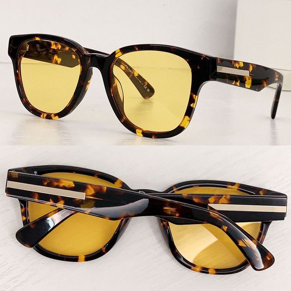 2024 Herren-Modemarke mit ionischer Metallplakette, Designer-Sonnenbrille für Männer und Frauen, Acetatfaser-Rahmen, gelbe Linse, UV400, Freizeit-Reise-Sonnenbrille, OPR A04S