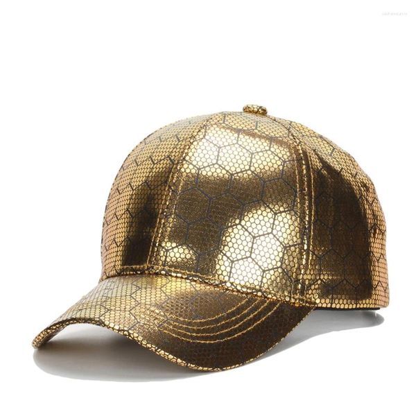 Ballkappen 2023 Trendy glänzende Oberfläche Baseballkappe Trucker Hüte für Männer Frauen Sommer Reflektierende Hip Hop Hut