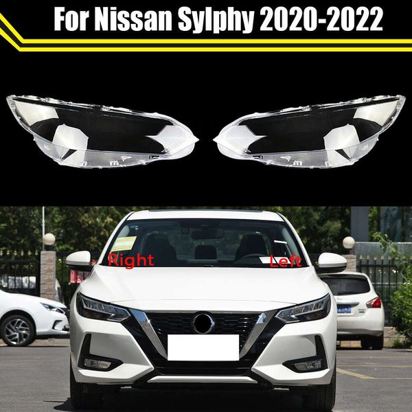 Tampa transparente da lâmpada dianteira do carro para nissan sylphy 2020-2022 tampas de abajur escudo lâmpada automática luz lente de vidro caso farol capa