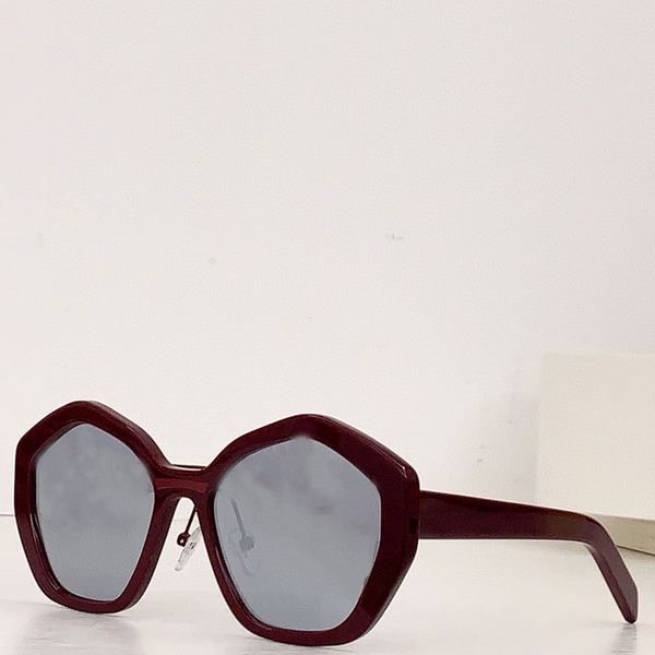 Occhiali da sole di marca di tendenza di design maschile per uomo donna fibra di acetato vino rosso lenti a specchio montatura occhiali da sole UV400 per vacanze al mare con scatola PR08xs