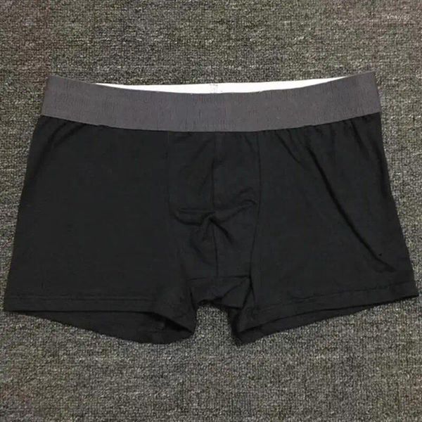 Cuecas de algodão de cor sólida masculina boxer shorts macio elástico homens roupa interior sem costura homem boyshort 3d bolsa underpats