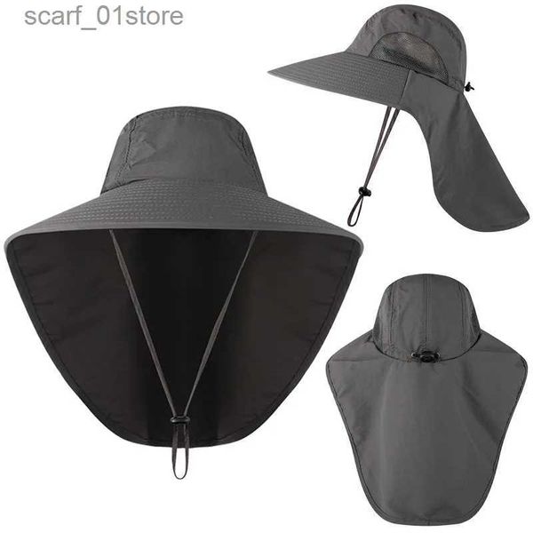 Sombreros de ala ancha Sombreros de cubo Sombreros de béisbol de ala ancha para mujeres y hombres Defensor solar Protector de cuello refrescante Safari C para senderismo Pesca Sombrero al aire libre con FlL231216