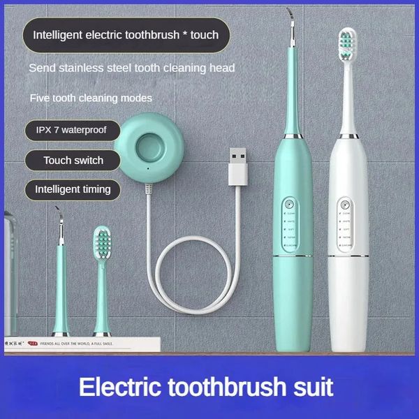 Escova de dentes de carregamento sem fio escova de dentes elétrica e escova dental ultrassônica adulto ipx7 cerdas macias automática limpador de dentes presente 231215