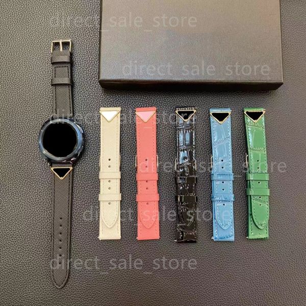 Дизайнерский смарт-ремешок 22 мм 20 мм для Samsung Galaxy Watch Band apple 45/49 мм/42 мм/Active 2/Correa Gear S3 Браслет Классический коричневый цветок V Роскошные кожаные ремешки для часов