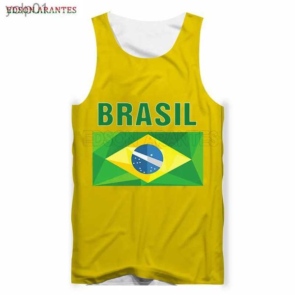 Homens camisetas Hot New Brasil Flag Unisex Tank Top Verão Mens Casual Tanques Moda Brasil 3DPrint Sleless Gym Workout Colete Personalizado S-6XLL231216