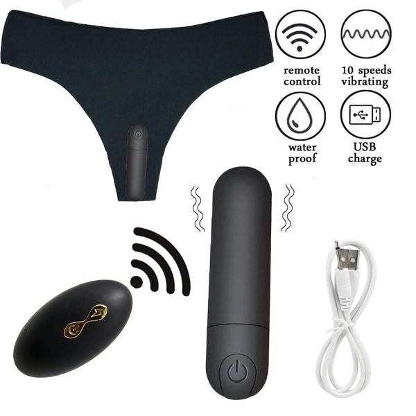 Vibradores Panties vibratórios 10 Função de controle remoto sem fio Strapa de vibrador recarregável no vibrador de roupas íntimas para mulheres brinquedos sexuais 231216