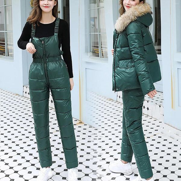 Kadınlar İki Parçalı Pantolon Kış Kadın Set Tulum Tulum Ceketleri Parka Açık Kar Taksi Bir Kayak Kayak Pantolon Pantolon Setleri Trailtsuits 2pcs