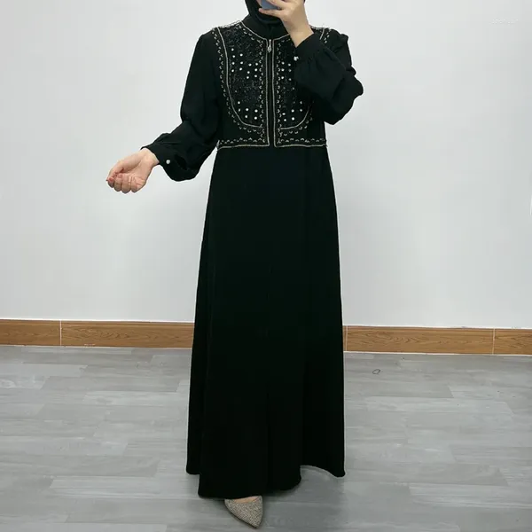 Roupas étnicas X070Chegada Moda Muçulmana Kimono Abaya Nida Bolsos de Manga Pequena Dubai Vestidos Islâmicos Turquia Khimar Robe Mulher Marroquina