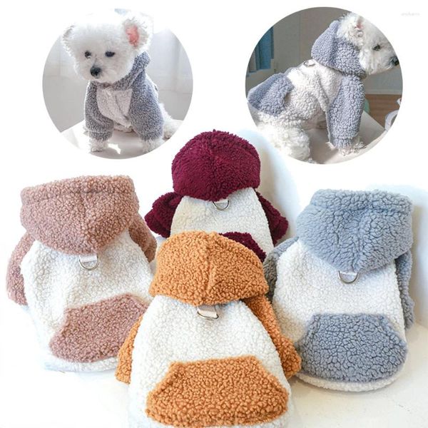 Hundebekleidung Kleidung Herbst Winter Warme Plüschversion Welpenpullover Niedliche Isolierung Anti-Kälte-Fleece-Traktionsoutfit für Kleine