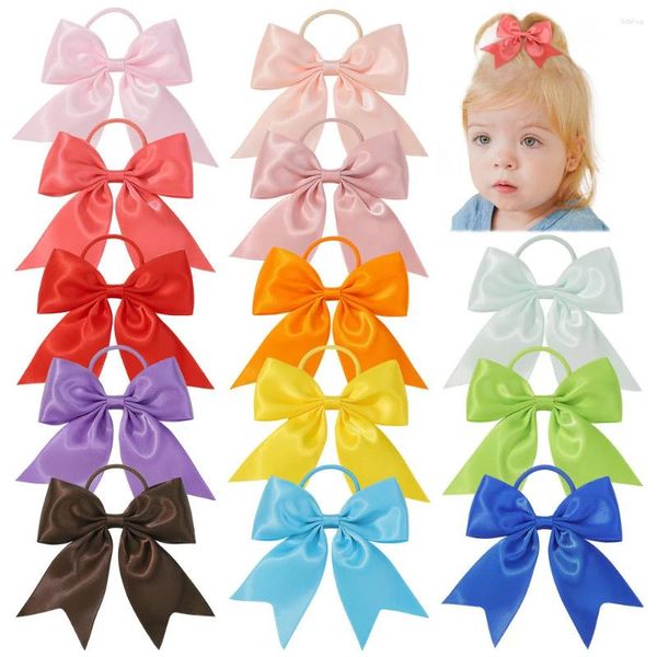 Acessórios de cabelo 1 PC Swallowtail Bow Fita Sólida Meninas Crianças Elásticas Princesa Adorável Crianças Laços