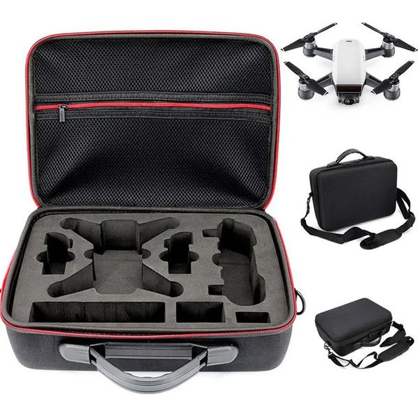 Acessórios Anordsem portátil EVA Hard Bag Storage Caixa de armazenamento Carregar bolsas de drones Acessórios para drones com correção de ombro para DJI Spark Drone Mount Box