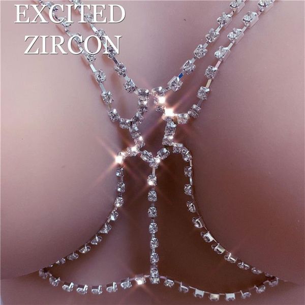 Europeu e americano sexy bling strass sutiã corpo corrente mulher moda romântico requintado cristal biquíni presente peito chain2207