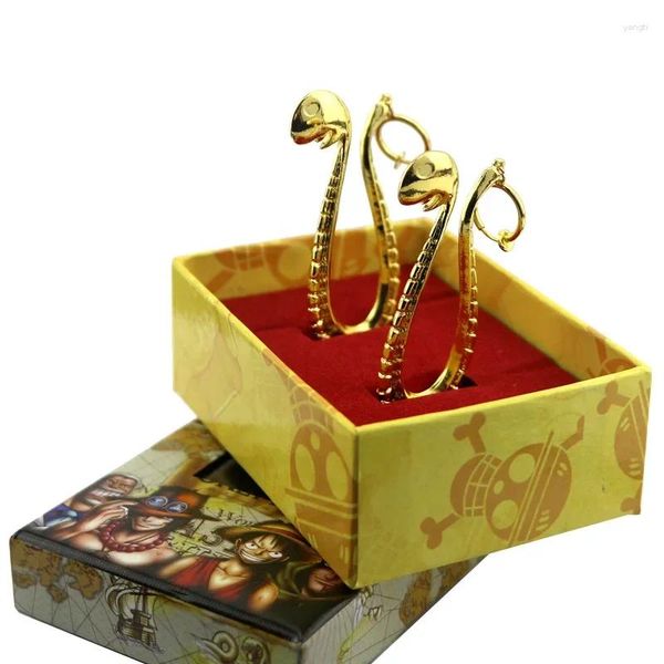 Baumelnde Ohrringe, Anime Boa Hancock, goldene Metallschlange, Ohrhänger, in Box, Cosplay-Requisiten, Zubehör, Charms, Schmuck, Geschenk