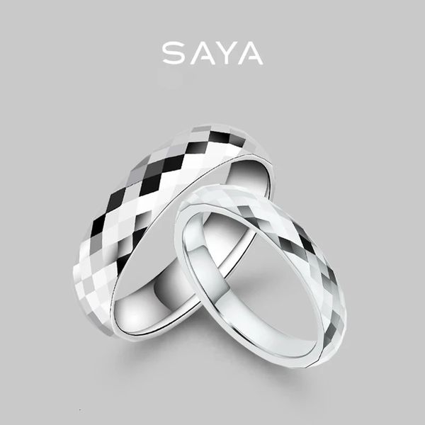 Anéis de casamento anel para homens e mulheres tungstênio casamento banda jóias românticas para casal conforto ajuste alto polido personalizado 231215