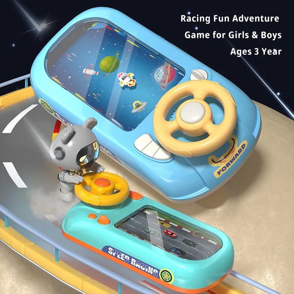 Musica per bambini Giocattoli sonori Simulazione Guida Volante Auto da corsa per bambini Astronave Grande avventura Console di gioco Ragazzi Ragazze Regali di Natale 231215