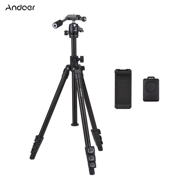 Zubehör Andoer Tragbares Fotografie-Kamerastativ 5 kg Last mit Telefonclip Fernauslöser Ersatz für Canon Sony Nikon DSLR-Telefon