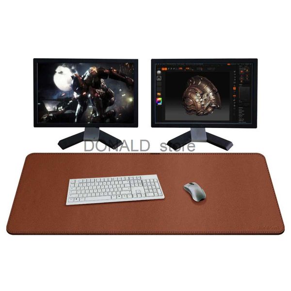 Mouse Pads Apoios de Pulso ZORESYN Desk Pad Tamanho Grande PU Couro Mouse Pad Business Office Home Table Pad para Teclado Laptop Light Brown Mousepad J231215