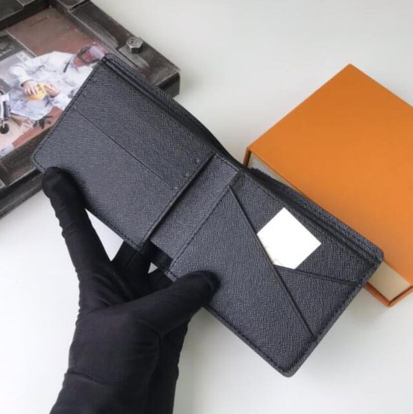 Kostenloser Versand Luxusdesigner Männer Brieftaschen Karten Halter Mann Handtasche Original Box Hochqualität mit Mustern Blumen Buchstaben Grid