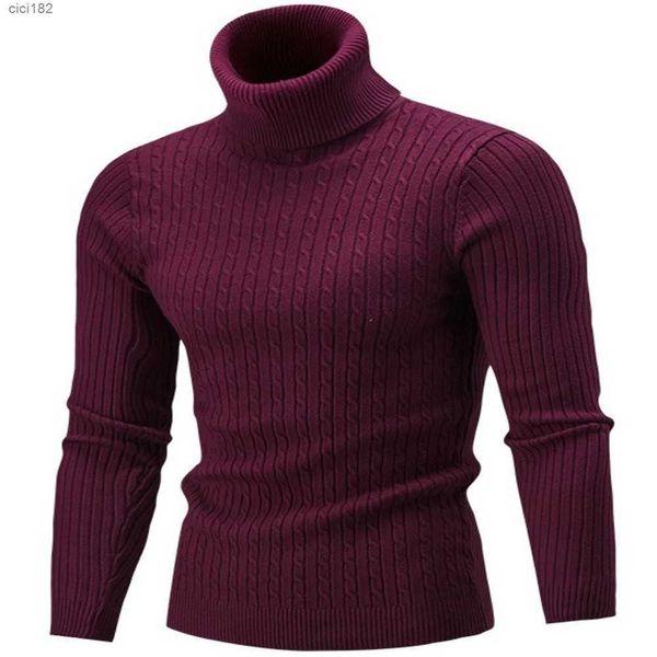 Uomo 2020 Nuova Primavera Autunno Mens Designer Pullover Maglioni Collo alto Tinta unita Semplice Torsione Maglieria Camicia che basa Dolcevita Casual Tops9DV7