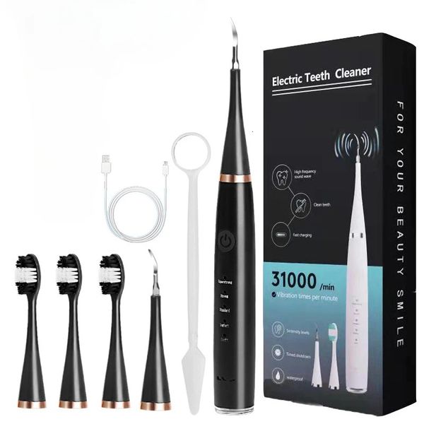 Escova de dentes ultrassônica dental dentes tártaro mancha dente removedor de cálculo led elétrico sonic dentes placa limpador dental pedra remoção 231215