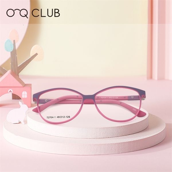 Солнцезащитные очки O-Q CLUB Детские круглые очки в оправе TR90 Мягкие силиконовые очки для близорукости Оптические детские очки T2704-1 231215