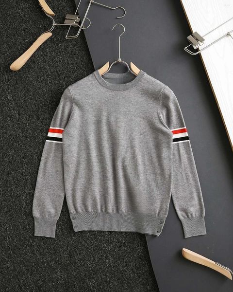 Herrenpullover AutumnB Sweatshirt Klassisch Gestreifter Rundhalsausschnitt Herrenpullover Lose Pullover Tragen Warme Strickwaren Damenpullover