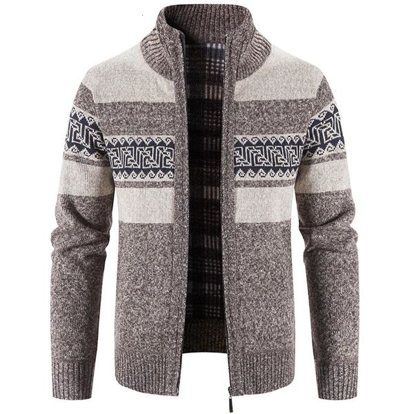 Mens suéteres outono e inverno mens malha cardigan suéter coreano stand up colarinho palhaço jaqueta casual outono 231215