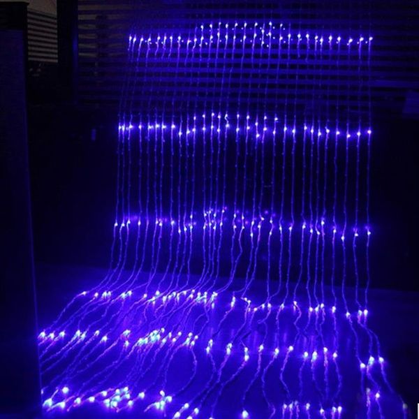 3x3M 320LED Luzes de cortina de água Cachoeira Chuva de meteoros à prova d'água Chuva LED Luzes de corda para luz de feriado Casamento Natal Pa2499