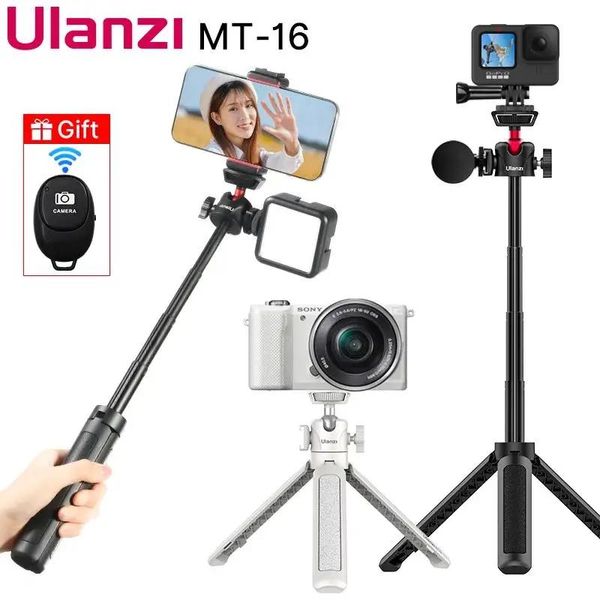 Supporti Ulanzi MT16 Mini treppiede allungabile con slitta fredda per microfono LED Selfie Stick Webcam Treppiede per iPhone DSLR Sony Gopro Vlog