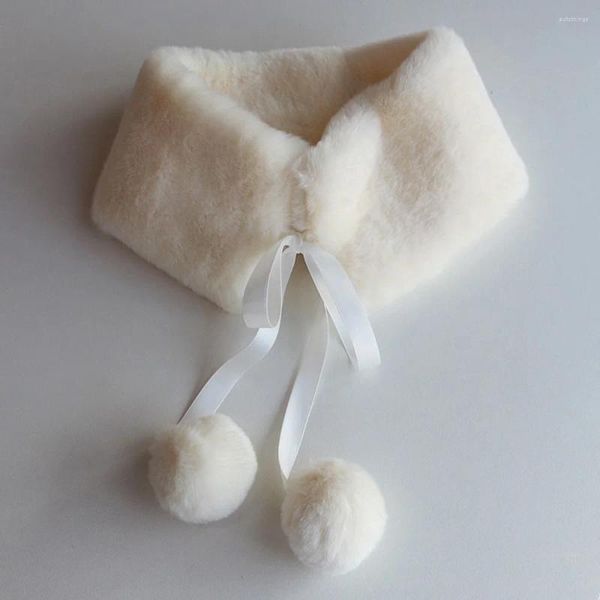 Sciarpe Peluche Scaldacollo Sciarpa Tinta unita Addensare Pelliccia sintetica Scialle Snood Colletto falso Lusso all'aperto