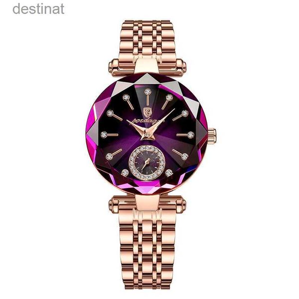 Relógios femininos poedagar romântico cristal senhoras relógios topo marca diamante à prova dwaterproof água relógio feminino luxo aço inoxidável relógios femininos rosa goldl231216