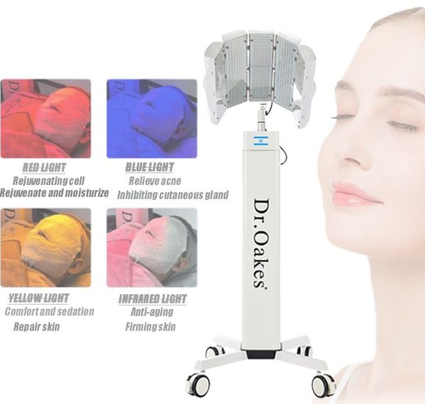 2024 PDT fotodinamico LED Terapia della luce Anti-invecchiamento Pelle tenera Rafforzamento dell'acne Strumento di bellezza 4 colori Manutenzione della pelle chiara