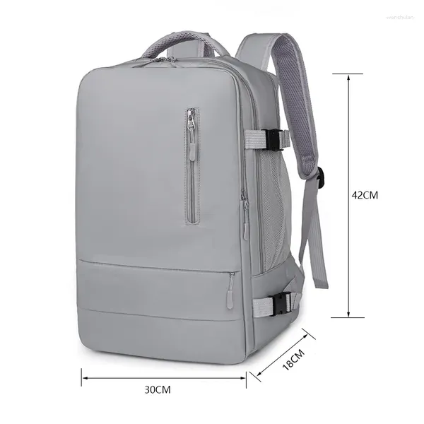 Mochila Mulheres Viajam Com Porta De Carregamento USB Repelente De Água Anti-Roubo Daypack Bag 15 Polegada Computador Para Homens