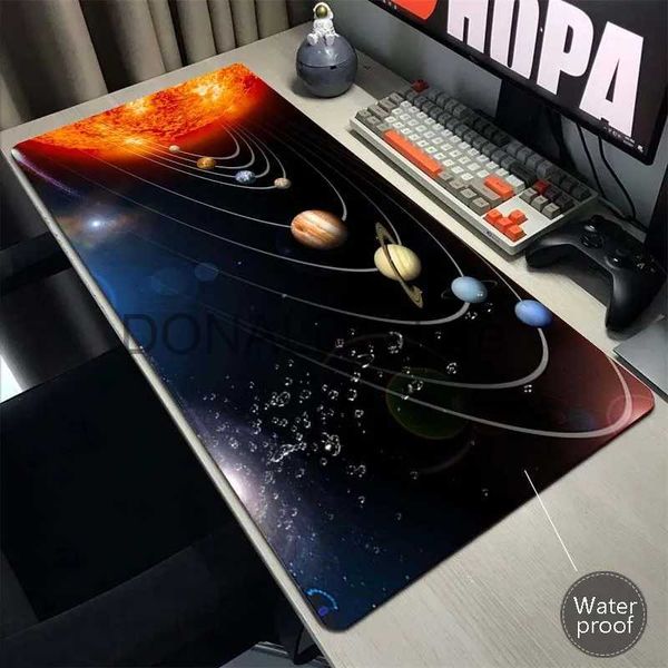 Mouse Pads Apoios de pulso Sistema solar de tamanho grande Mausepad Acessórios de configuração Mouse Pad Tapete de mesa de escritório Tapete de mouse grande para computador Teclado à prova d'água J231215