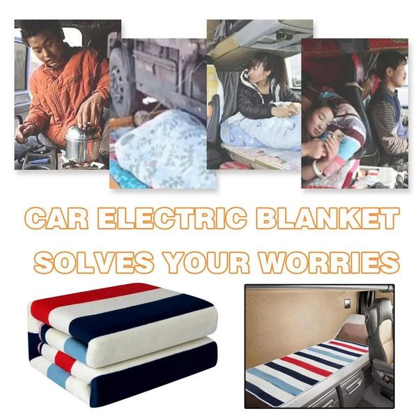 Электрическое одеяло, установленное на автомобиле, электрическое одеяло, 24 В, электрический коврик для сна для больших грузовиков, водонепроницаемая грелка, 12 В, подушка сиденья с подогревом автомобиля 231216